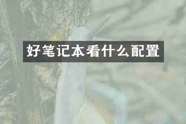 好笔记本看什么配置