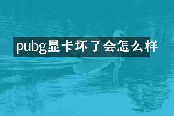 pubg显卡坏了会怎么样