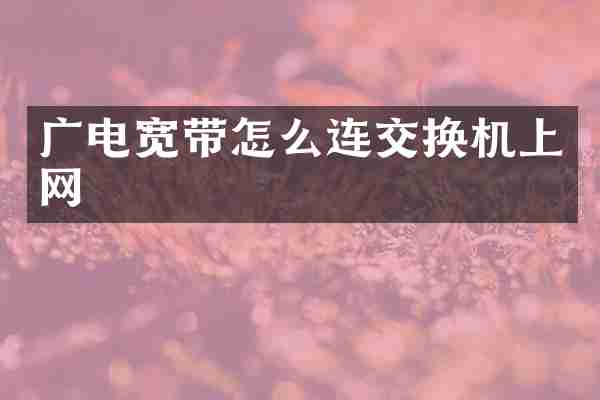 广电宽带怎么连交换机上网