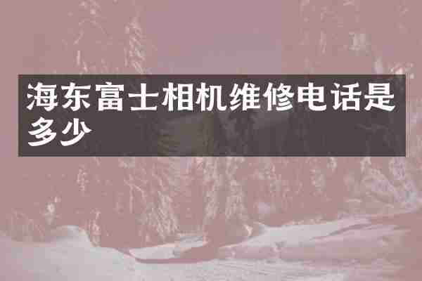 海东富士相机维修电话是多少