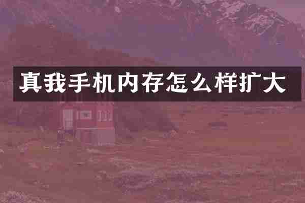 真我手机内存怎么样扩大