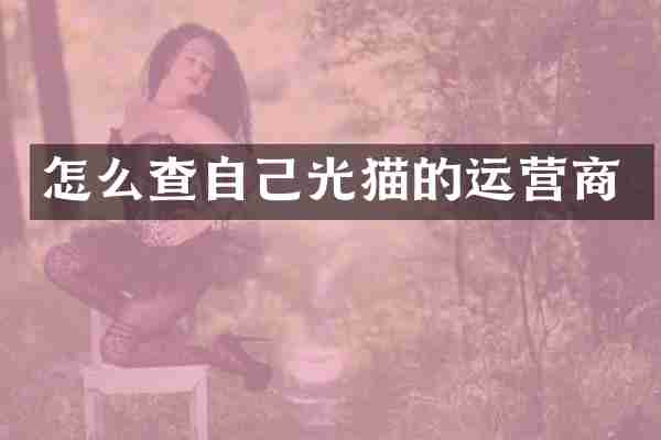 怎么查自己光猫的运营商