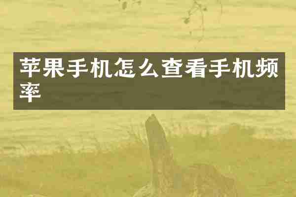 苹果手机怎么查看手机频率