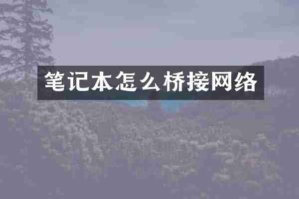 笔记本怎么桥接网络