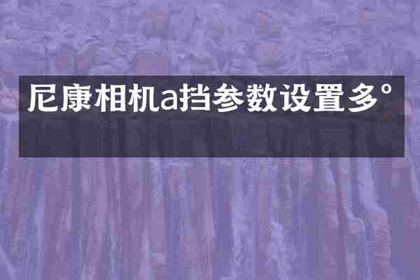 尼康相机a挡参数设置多少