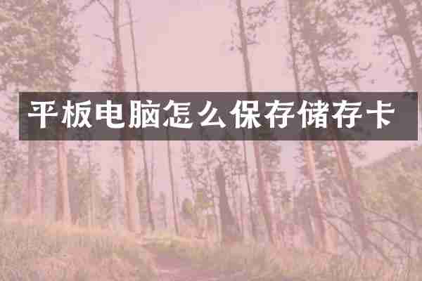平板电脑怎么保存储存卡