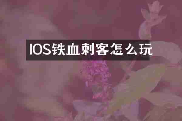 IOS铁血刺客怎么玩