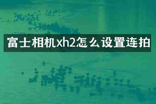 富士相机xh2怎么设置连拍