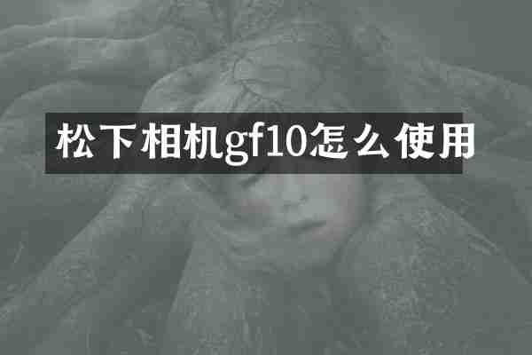 松下相机gf10怎么使用