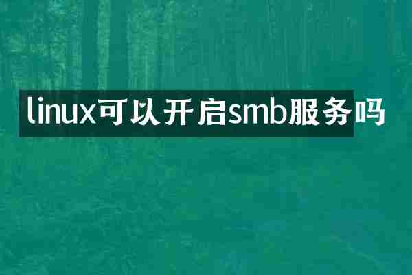 linux可以开启smb服务吗