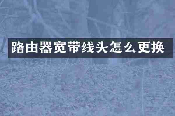 路由器宽带线头怎么更换
