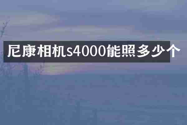 尼康相机s4000能照多少个
