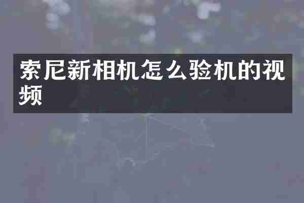 新相机怎么验机的视频