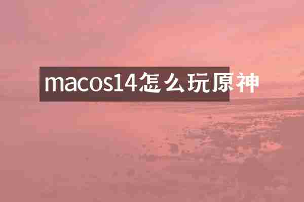 macos14怎么玩原神