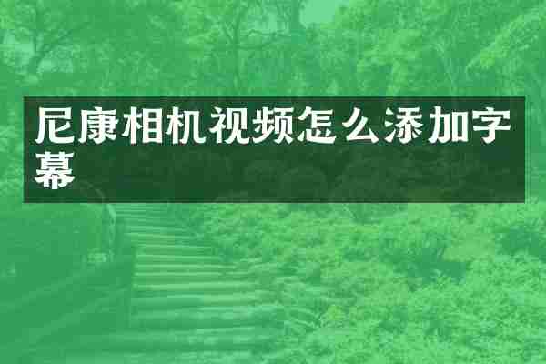 尼康相机视频怎么添加字幕