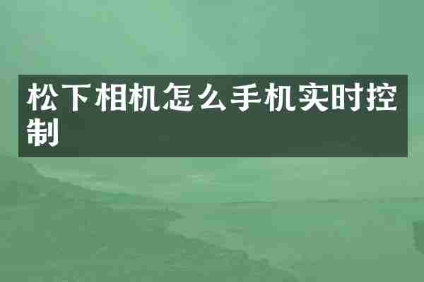 相机怎么手机实时控制