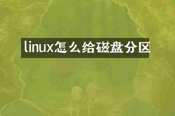 linux怎么给磁盘分区