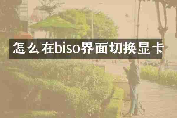 怎么在biso界面切换显卡