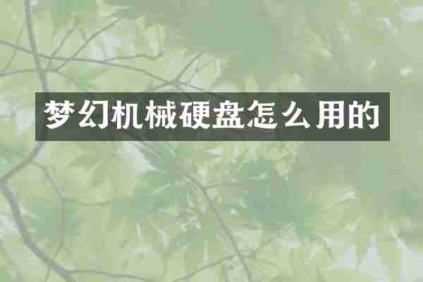 梦幻机械硬盘怎么用的