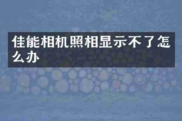 佳能相机照相显示不了怎么办