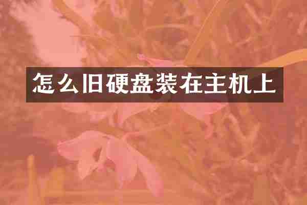 怎么旧硬盘装在主机上