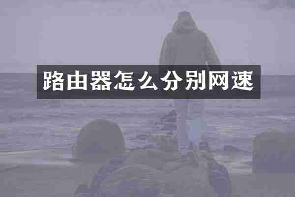 路由器怎么分别网速