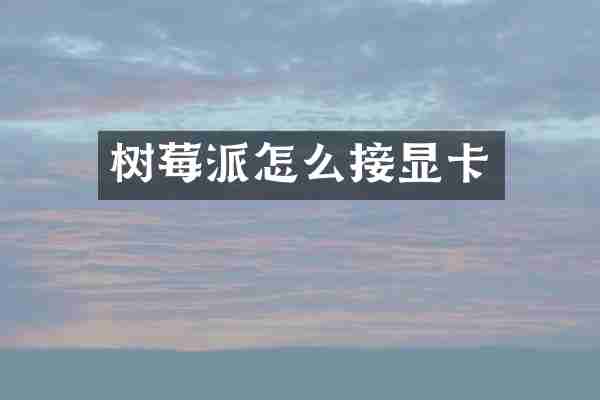 树莓派怎么接显卡