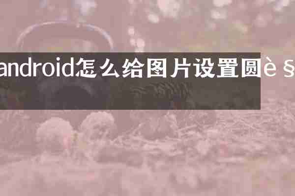 android怎么给图片设置圆角