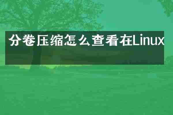 分卷压缩怎么查看在Linux上
