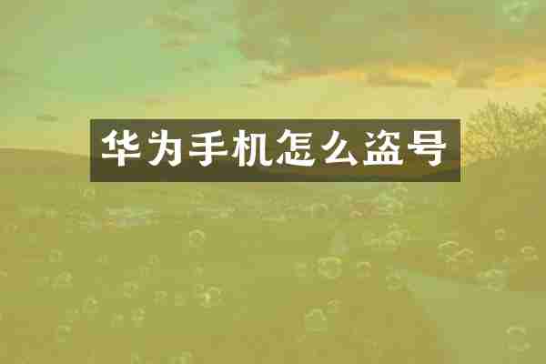 华为手机怎么盗号