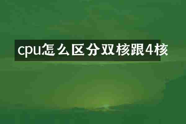 cpu怎么区分双核跟4核