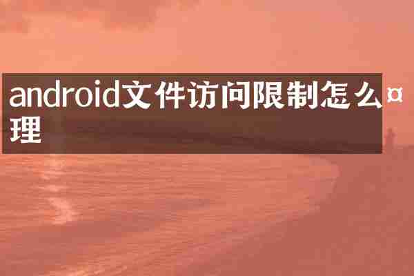 android文件访问限制怎么处理
