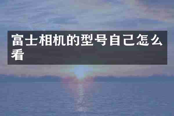 富士相机的型号自己怎么看