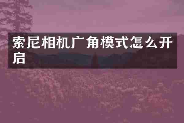 相机广角模式怎么开启