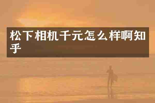松下相机千元怎么样啊知乎