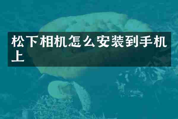 松下相机怎么安装到手机上