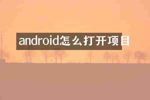 android怎么打开项目