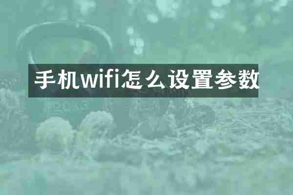 手机wifi怎么设置参数