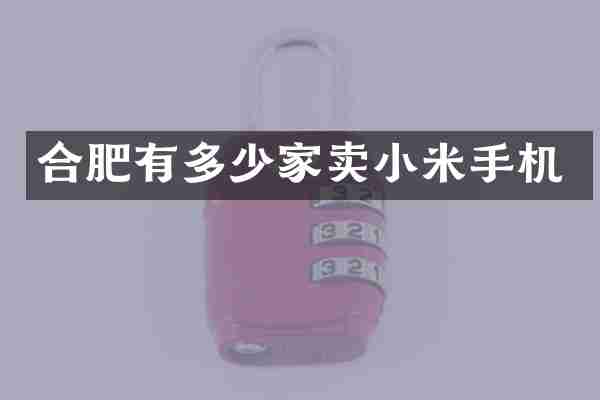 合肥有多少家卖小米手机