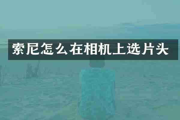 怎么在相机上选片头