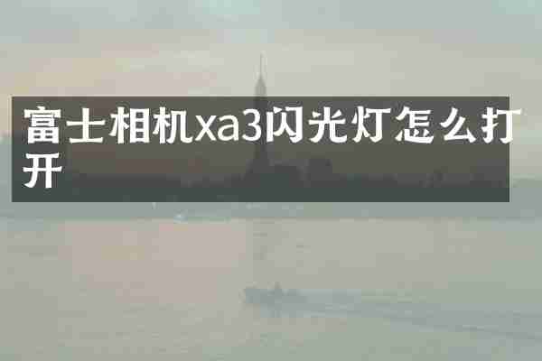 富士相机xa3闪光灯怎么打开