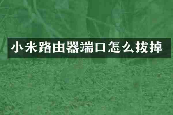 小米路由器端口怎么拔掉
