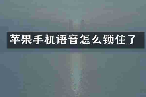 苹果手机语音怎么锁住了