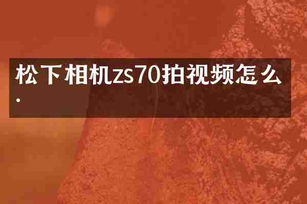 相机zs70拍视频怎么样