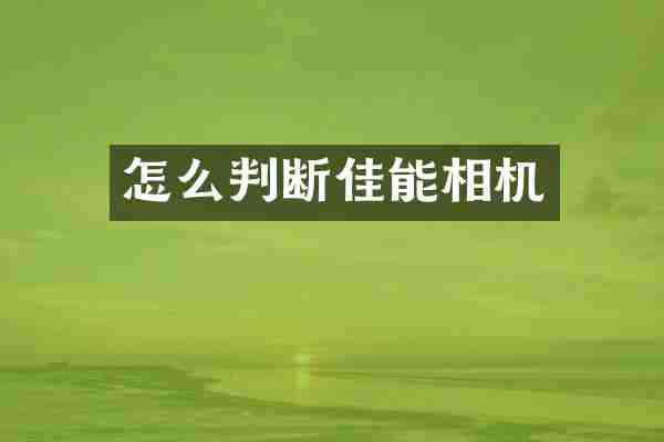 怎么判断佳能相机