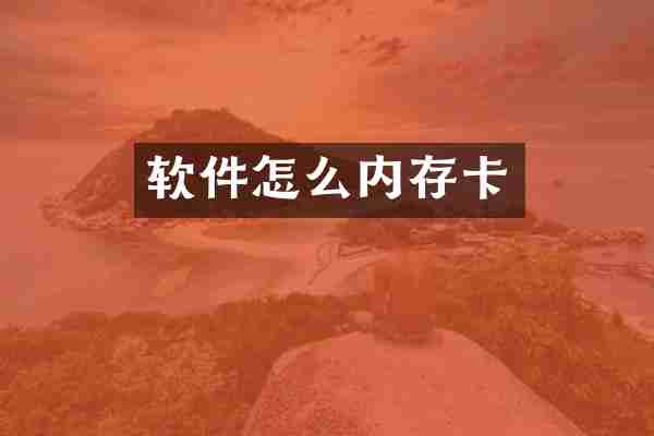 软件怎么内存卡
