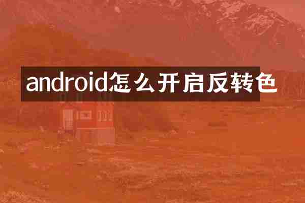 android怎么开启反转色