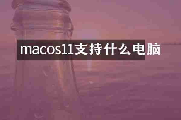 macos11支持什么电脑