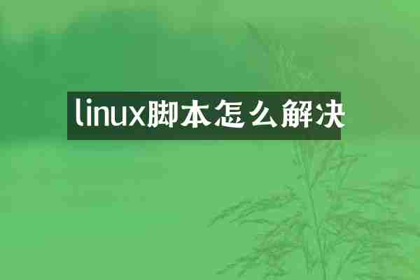 linux脚本怎么解决