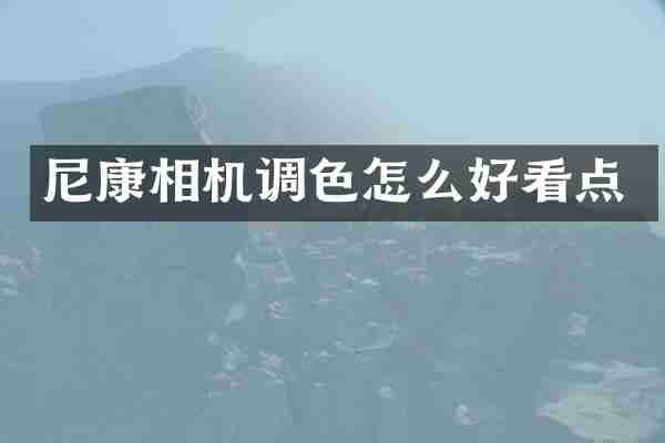 尼康相机调色怎么好看点